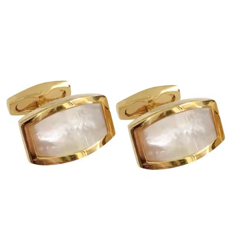 Crystal gold red round cufflinks