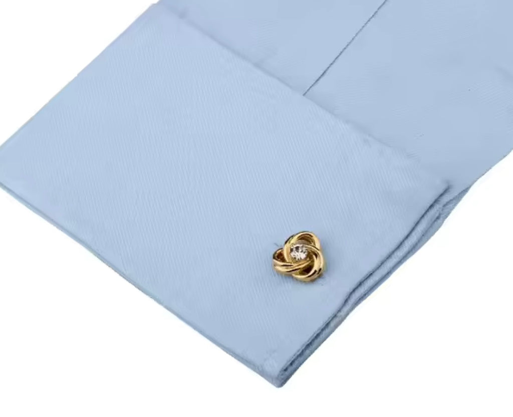 Crystal love knot cufflinks