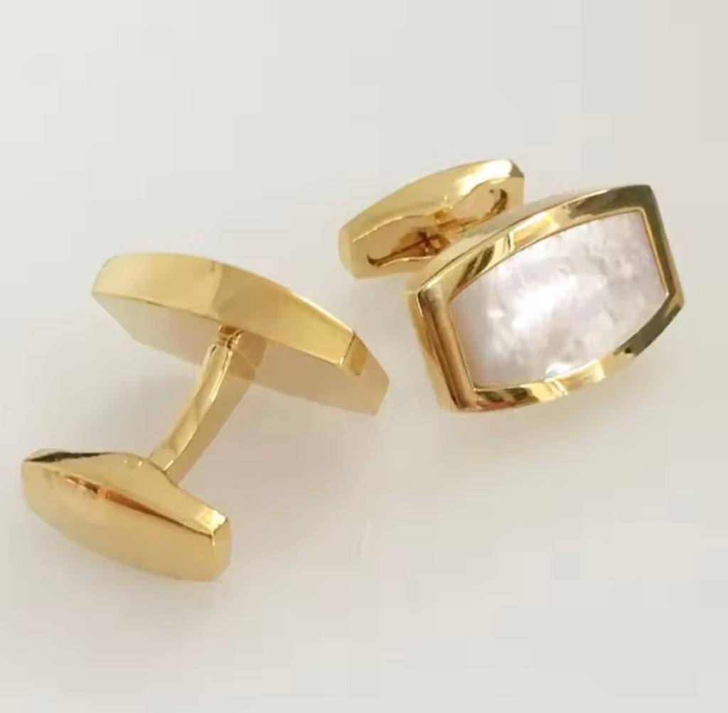 Gold mother pearl cufflinks