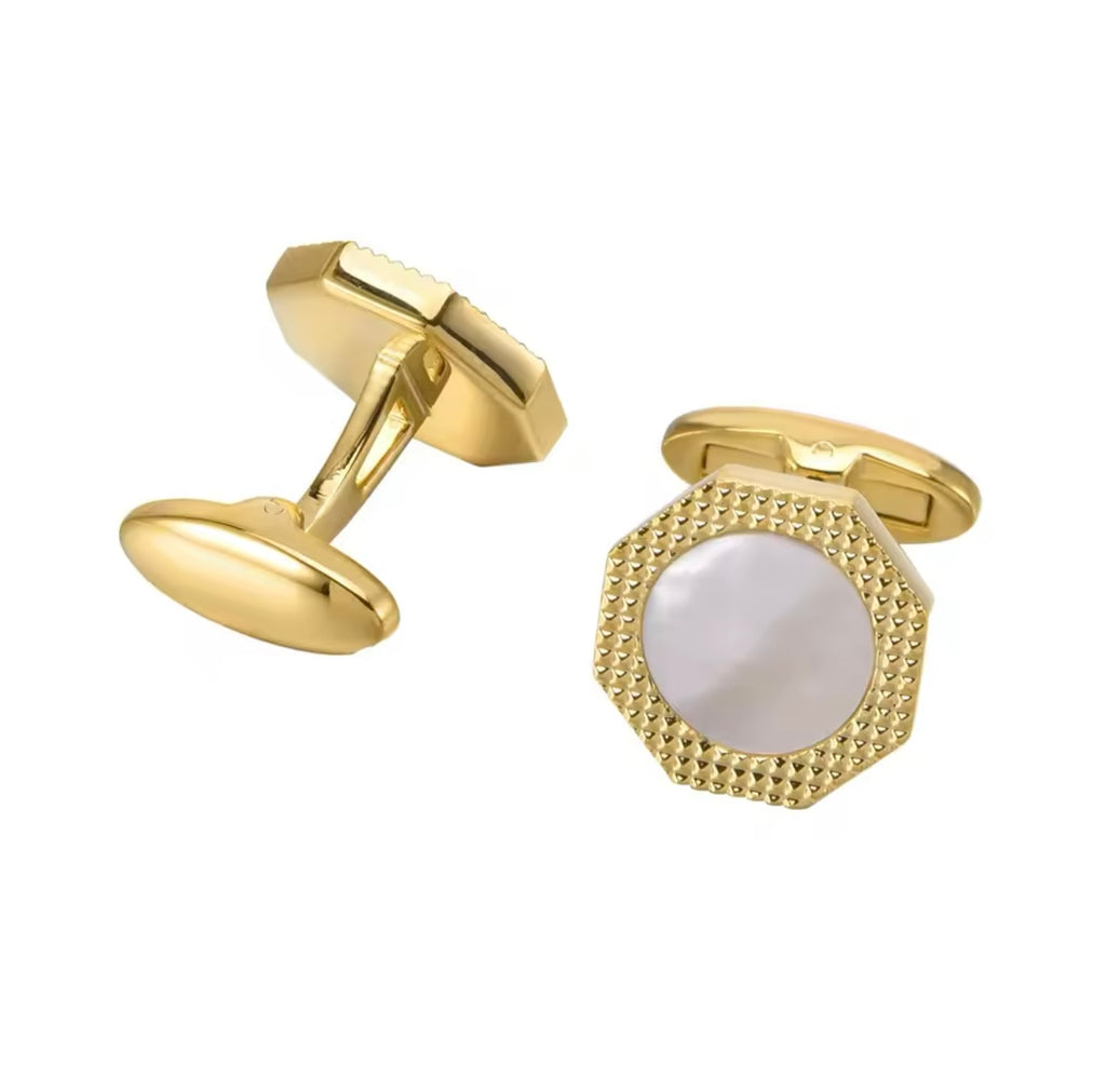 Gold mother pearl cufflinks