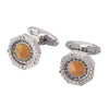 Silver orange cufflinks