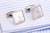 Classic mother pearl silver Cufflinks