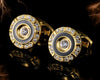 ROUND GOLD CRYSTAL CUFFLINKS