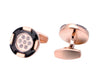 GOLD ROUND CRYSTAL CUFFLINKS