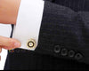 ROUND GOLD CRYSTAL CUFFLINKS