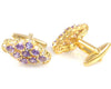 Purple Amethyst Oval Cut Charms Cufflinks