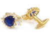 Royal Blue Sapphire Heart Cut Cufflinks