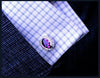 PURPLE CRYSTAL CUFFLINKS