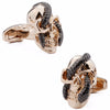 Rose Gold Skeleton with Snake Cross Eyes Cufflinks