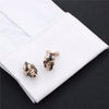 Rose Gold Skeleton with Snake Cross Eyes Cufflinks