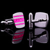 Pink silver Enamel Cufflinks