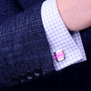 Pink silver Enamel Cufflinks