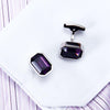 PURPLE CRYSTAL CUFFLINKS