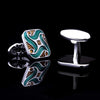 GREEN SILVER CUFFLINKS