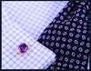 GOLD Purple Crystal Cufflinks