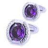 PURPLE CRYSTAL CUFFLINKS