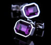 PURPLE CRYSTAL CUFFLINKS