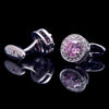 Pink Crystal silver cufflinks