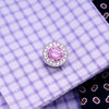 Pink Crystal silver cufflinks