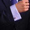 Pink Crystal silver cufflinks