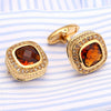 Gold Rhinestone Cufflinks